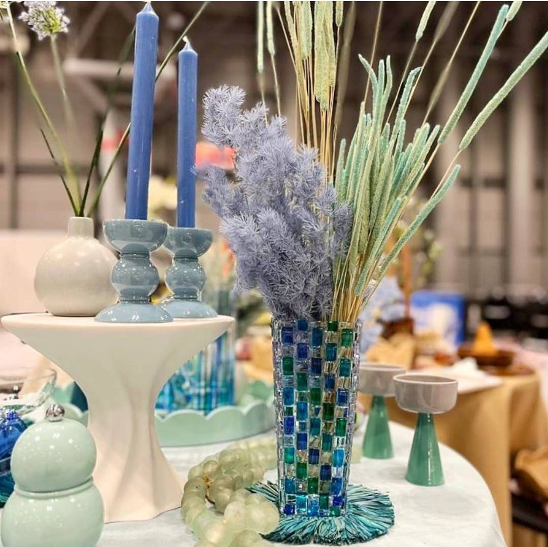 Bossanova Aqua Bud Vase 6" | Made in Venice