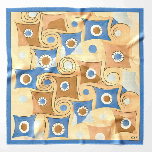 Silk Pocket Square - Yellow and Blue | Made in Lombardy