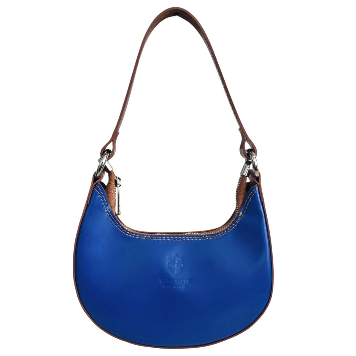 Modarno Women's Handbag with Removable Handle Bicolor in Genuine Cowhide Leather 21x5x12 cm | Made in Italy