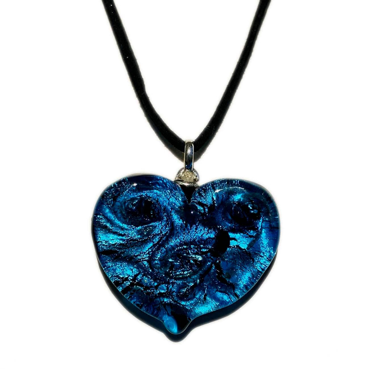Van Gogh Heart Murano Glass Necklace - Assorted Colors | Made in Venice