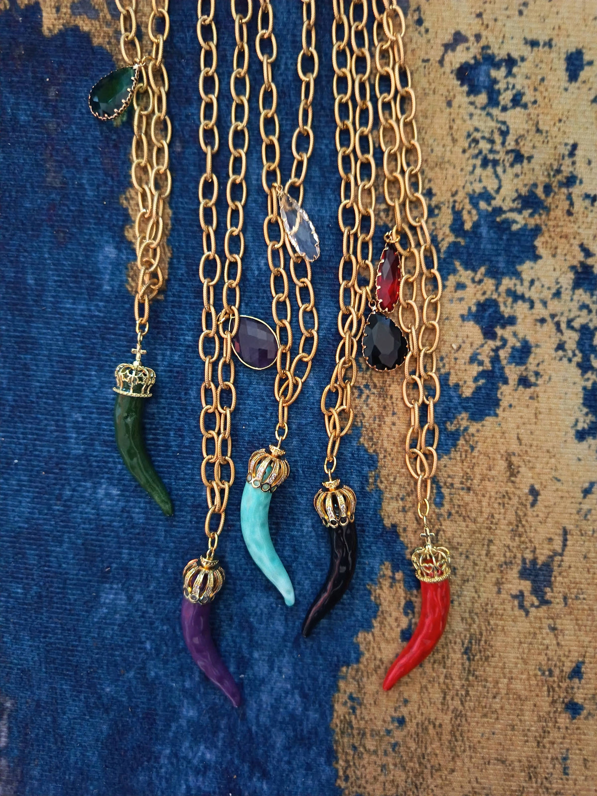 Women's ceramic horn necklaces Red | Made in Lazio