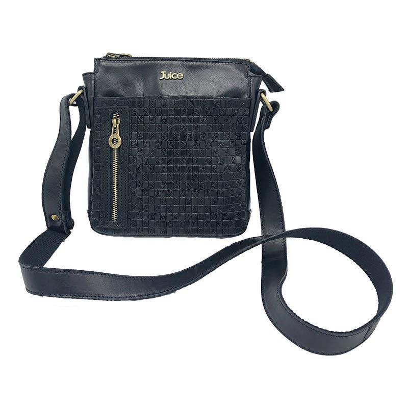 Small Hand Buffered Leather Shoulder Bag with Zip Closure | Made in Tuscany