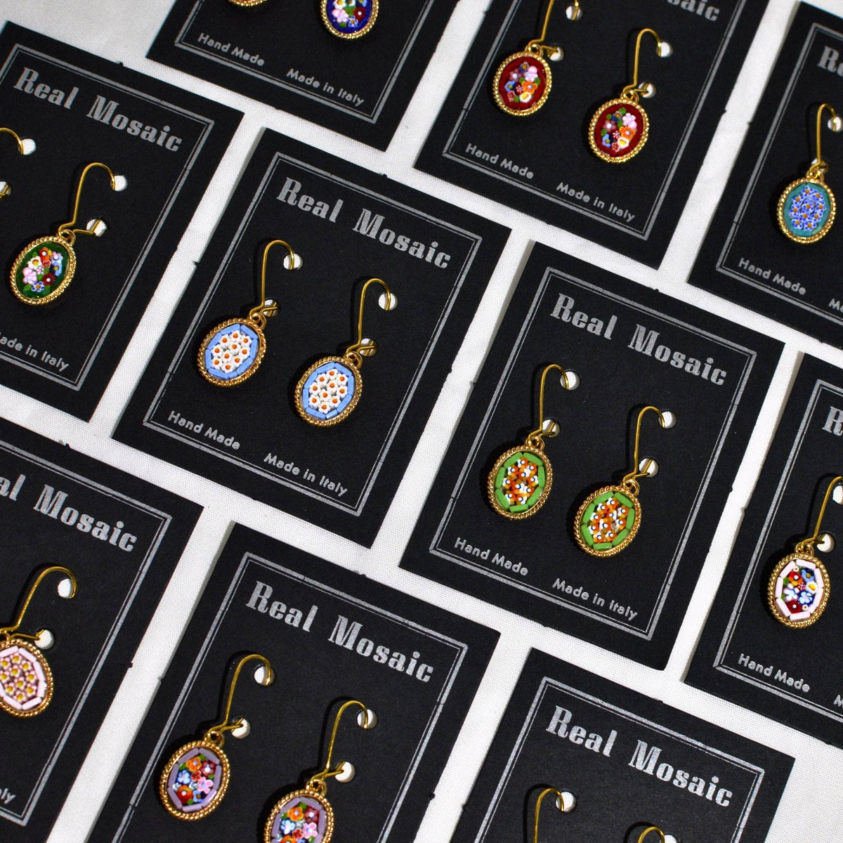 Florentine Micro Mosaic Earrings, Small Oval | Made in Tuscany