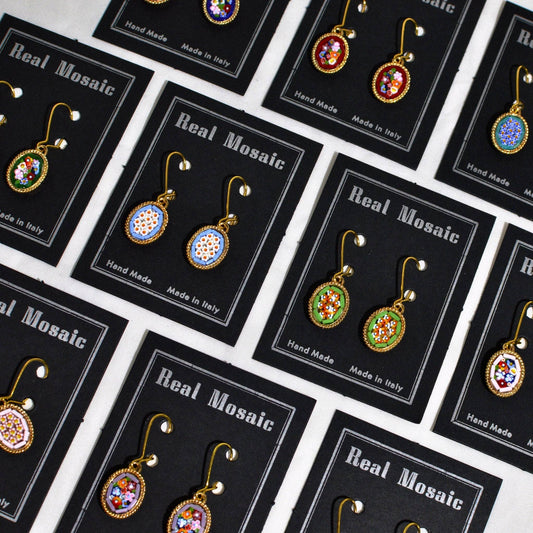 Florentine Micro Mosaic Earrings, Small Oval | Made in Tuscany