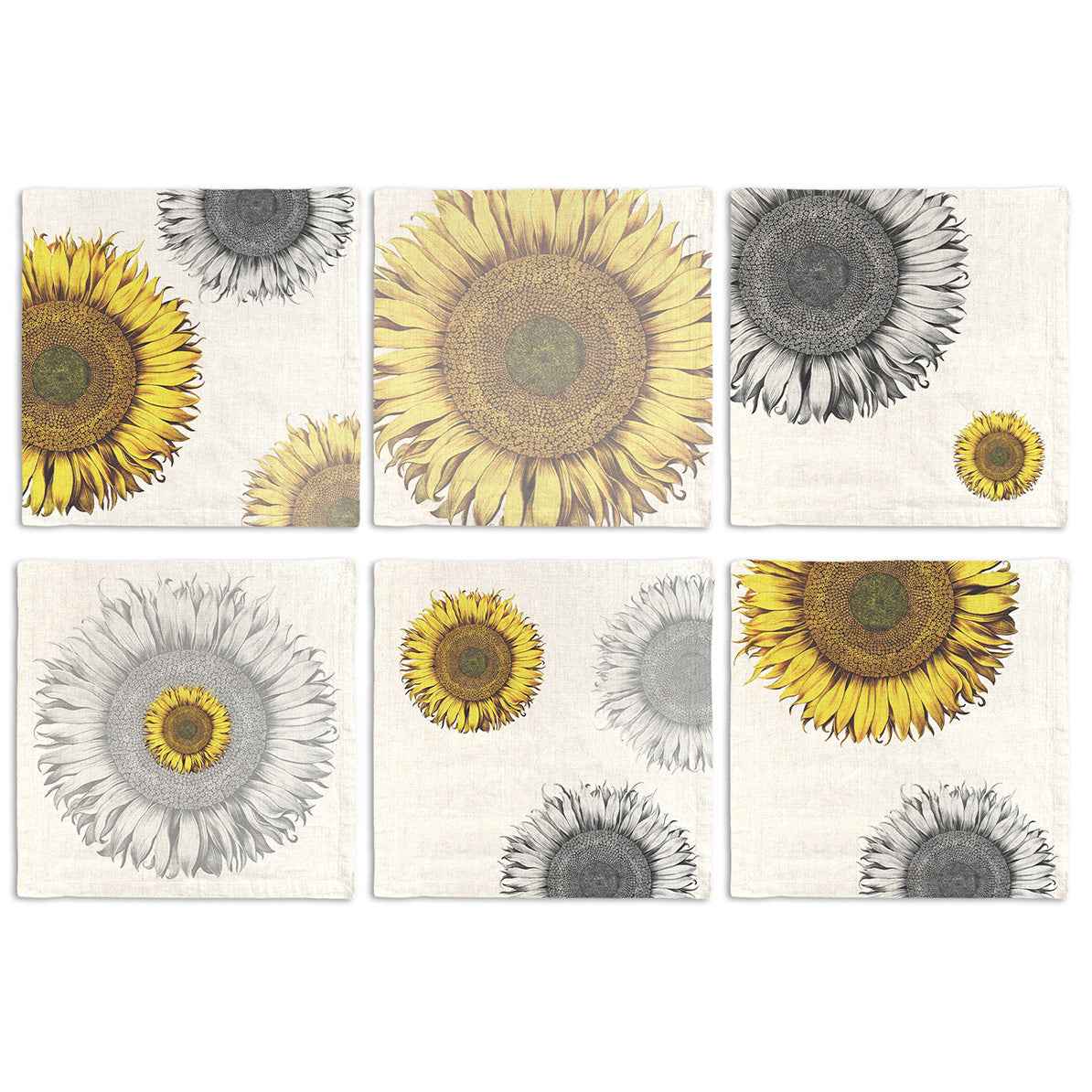 Set 6 Tovaglioli Helianthus 100% Made in Italy