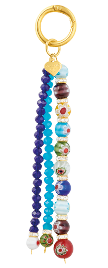 Millefiori Murano Glass Beaded Bag Charm | Made in Veneto