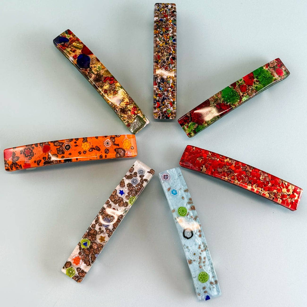 Murano Glass Hair Barrette, Assorted Colors | Made in Venice