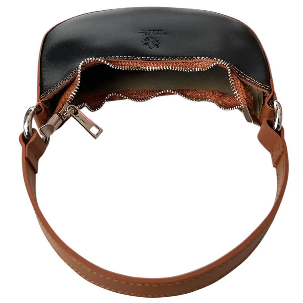 Modarno Women's Handbag with Removable Handle Bicolor in Genuine Cowhide Leather 21x5x12 cm | Made in Italy
