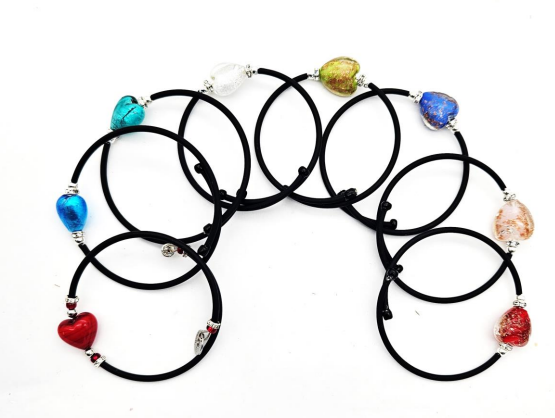 Bracciale Heart Wrap in vetro di Murano | Fatto a Venezia