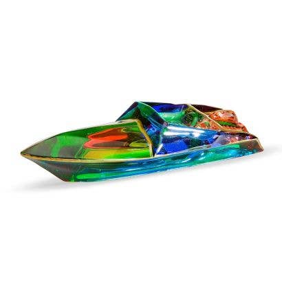 Venetian Glass Motor Boat Figurine | Made in Venice