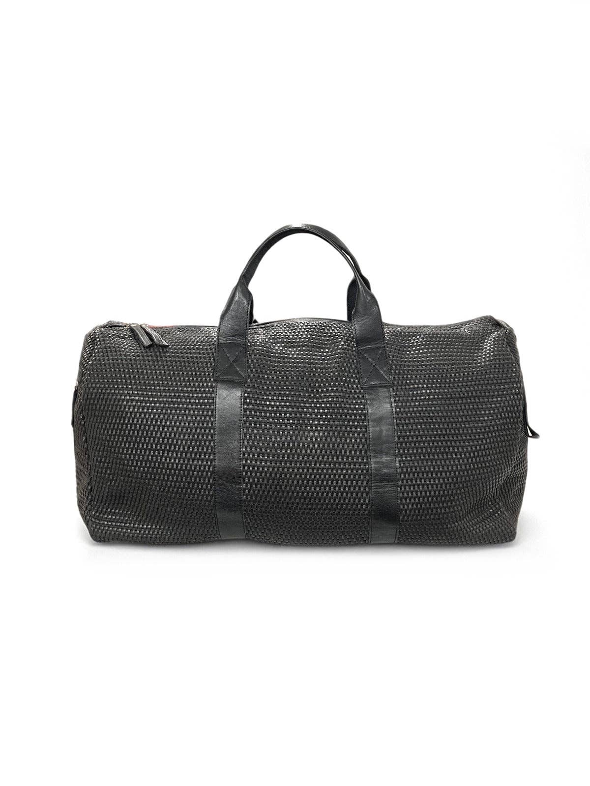 Men's Genuine Leather Woven Weekender Bag | Made in Tuscany