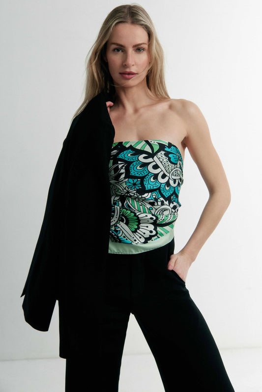 Floral Geometric Print Silk Scarf | Made in Lombardy