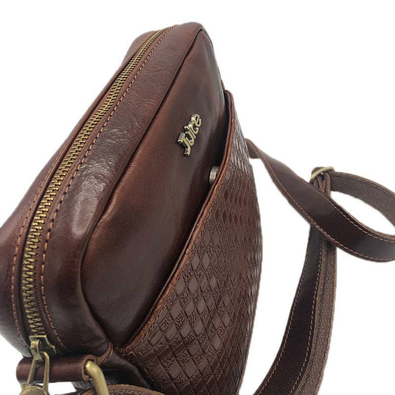 Hand Buffered Leather Shoulder Bag with Magnetic Closure | Made in Tuscany