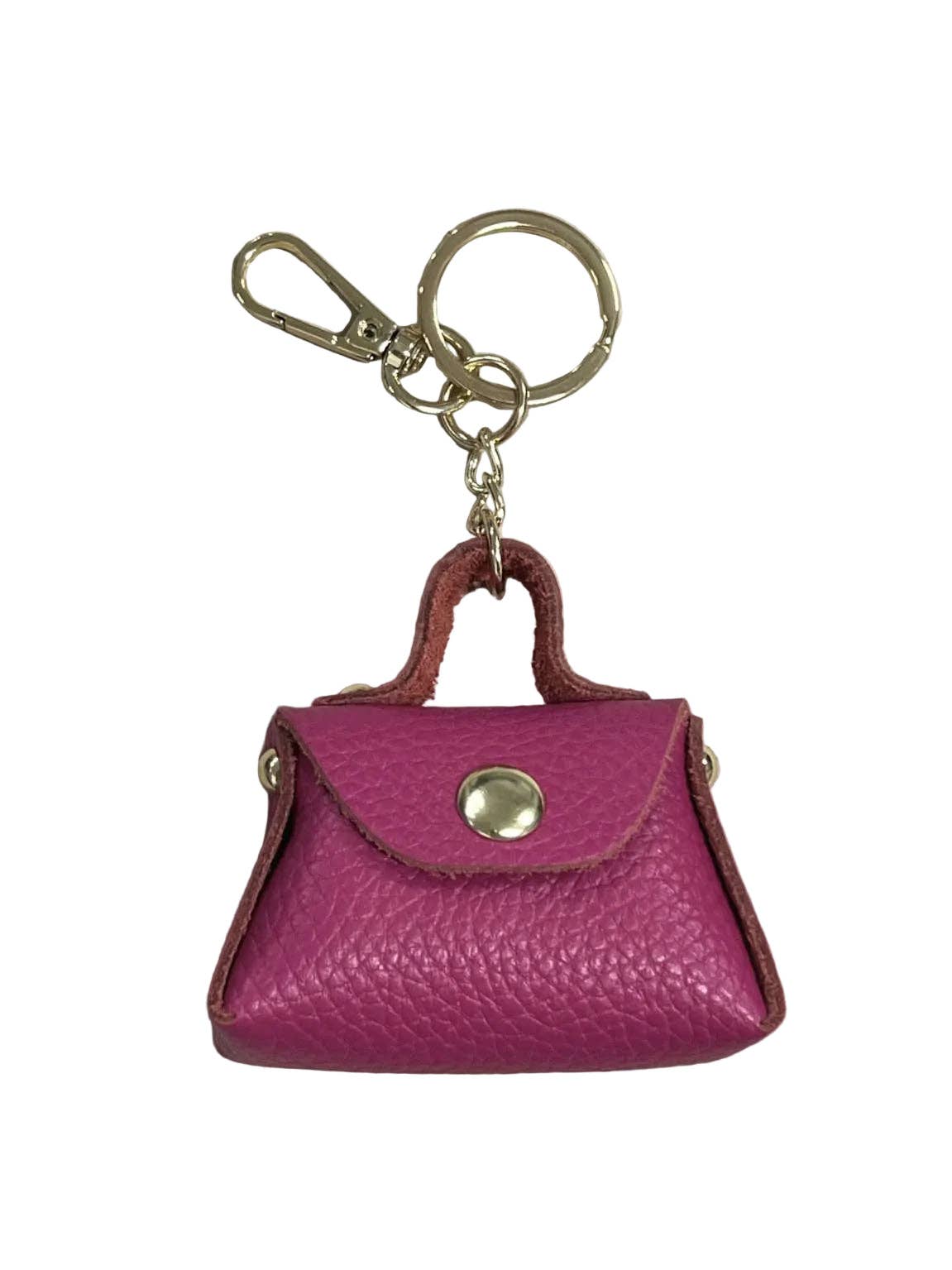 Detachable Genuine Leather Tiny Tote Coin Pouch Keychain | Made in Tuscany