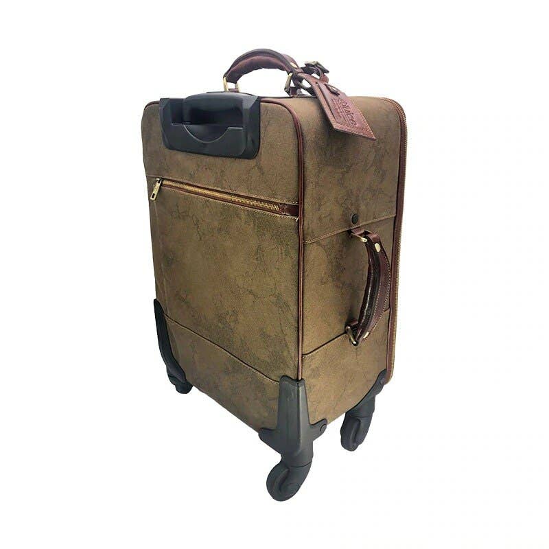 Hand buffered leather and canvas trolley | Made in Italy