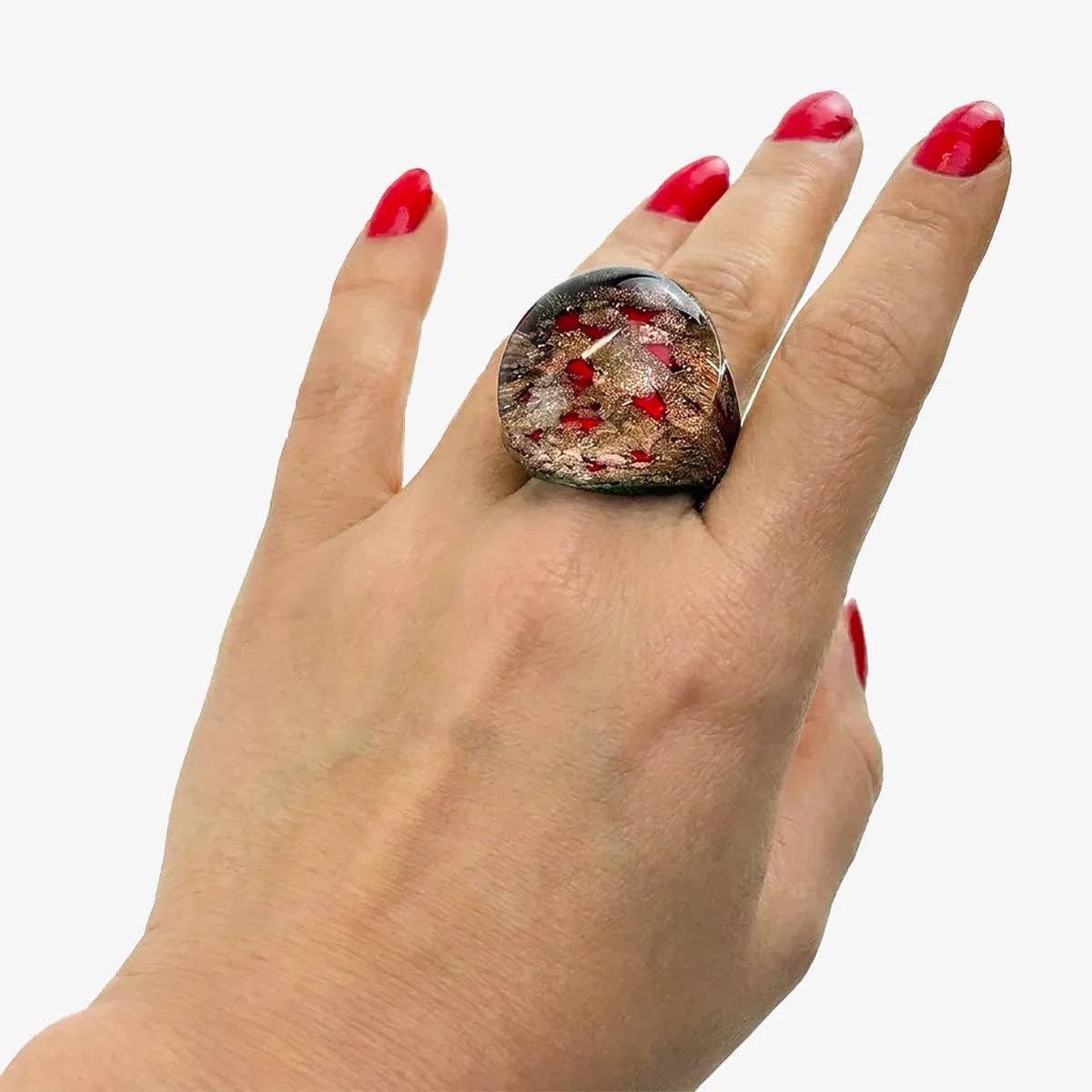 Bombato Avventurina Murano Glass Ring | Made in Venice