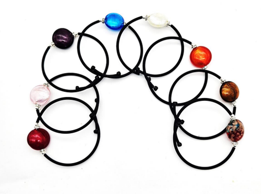 Flat Disk Wrap Murano Glass Bracelet | Made in Veneto