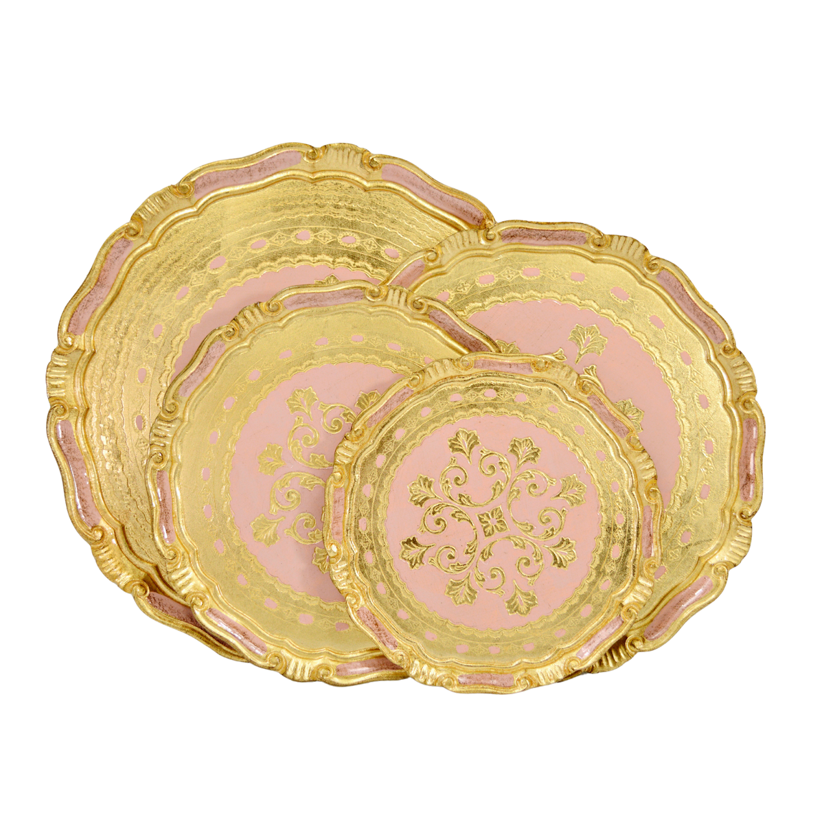 Florentine Carved Gilded Wood Circle Tray | Made in Tuscany