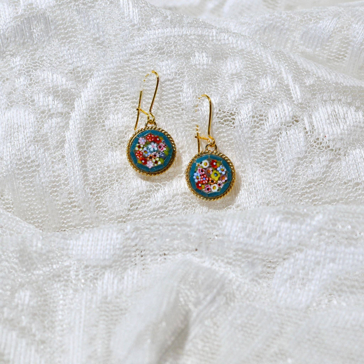 Florentine Mosaic Earrings, Large Circle | Made in Tuscany