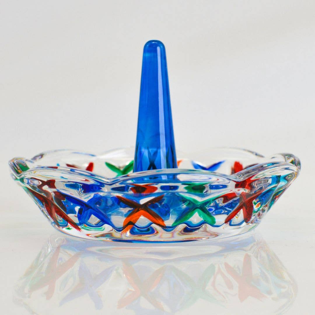 Crystal Ring Holder – Blue, Orange, or Green | Made in Venice