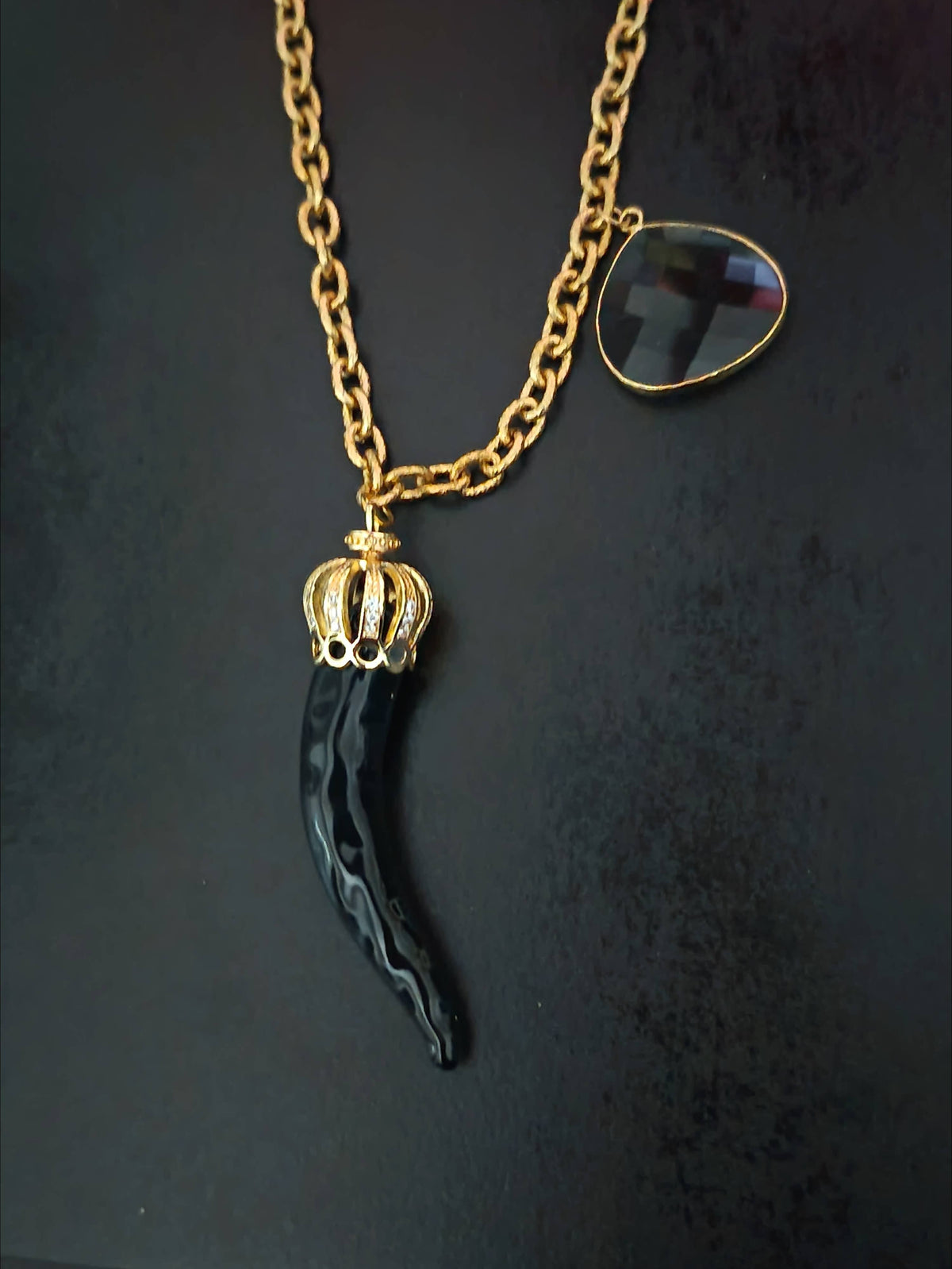 Women's ceramic horn necklaces Red | Made in Lazio