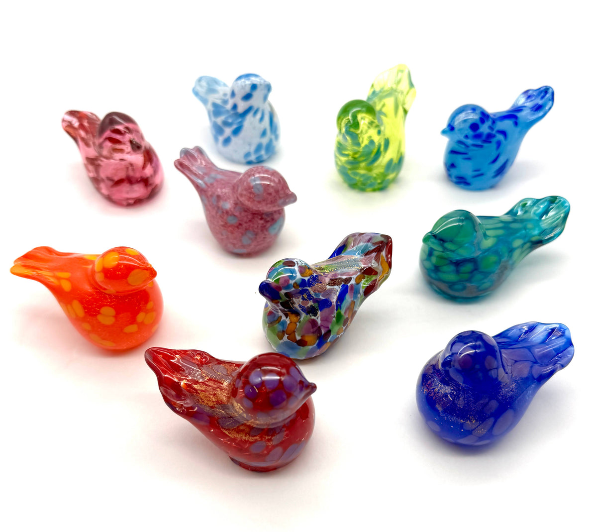 Little Bird of Inspiration Blown Glass Figurine -12Color Opt | Made in Veneto