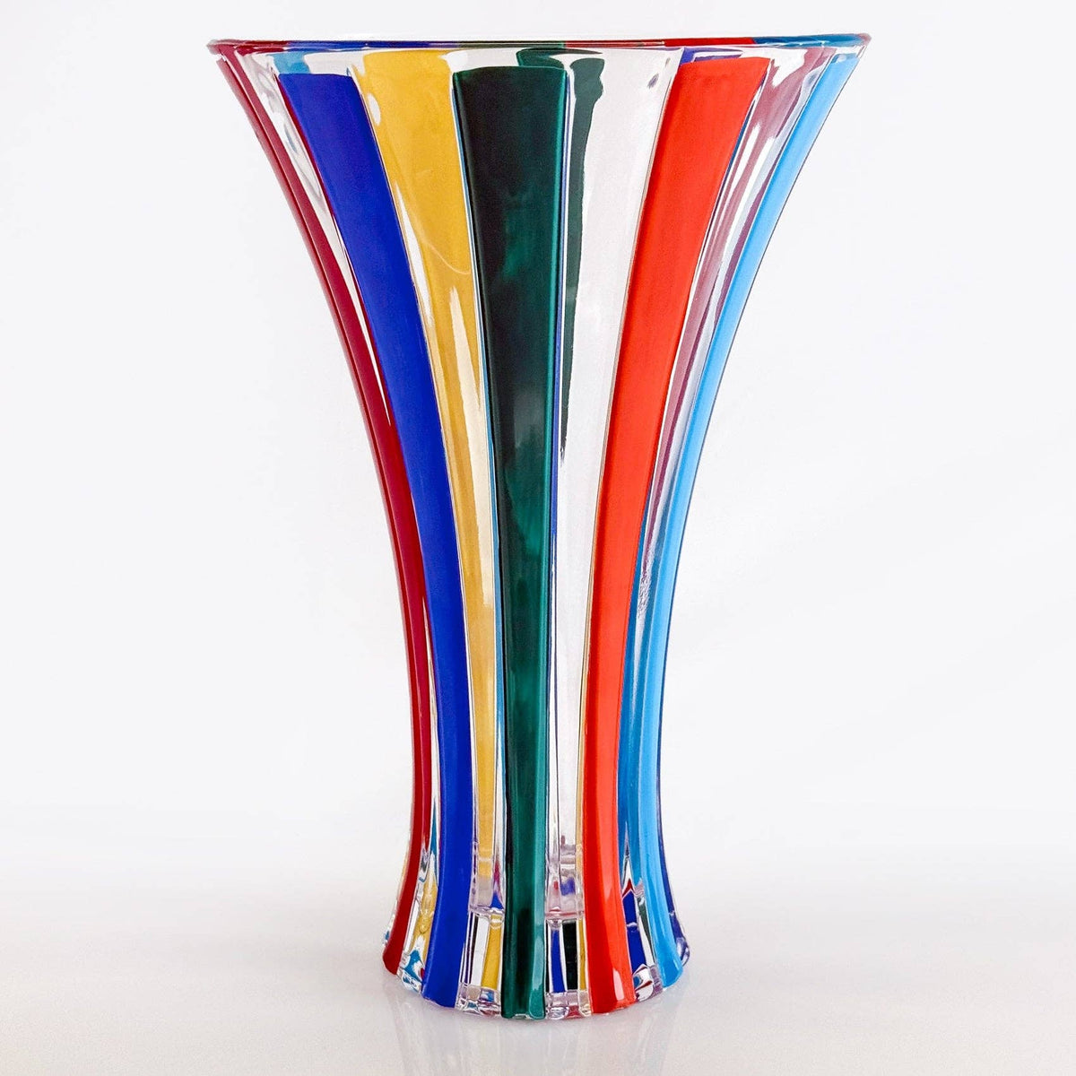 Large Crystal Vase – Timeless Multicolor Opaque, Hand-Painted | Made in Venice