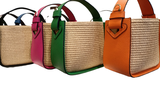 ZAZI Raffia & Leather Summer Handbag JIJOU CAPRI | Made in Campania