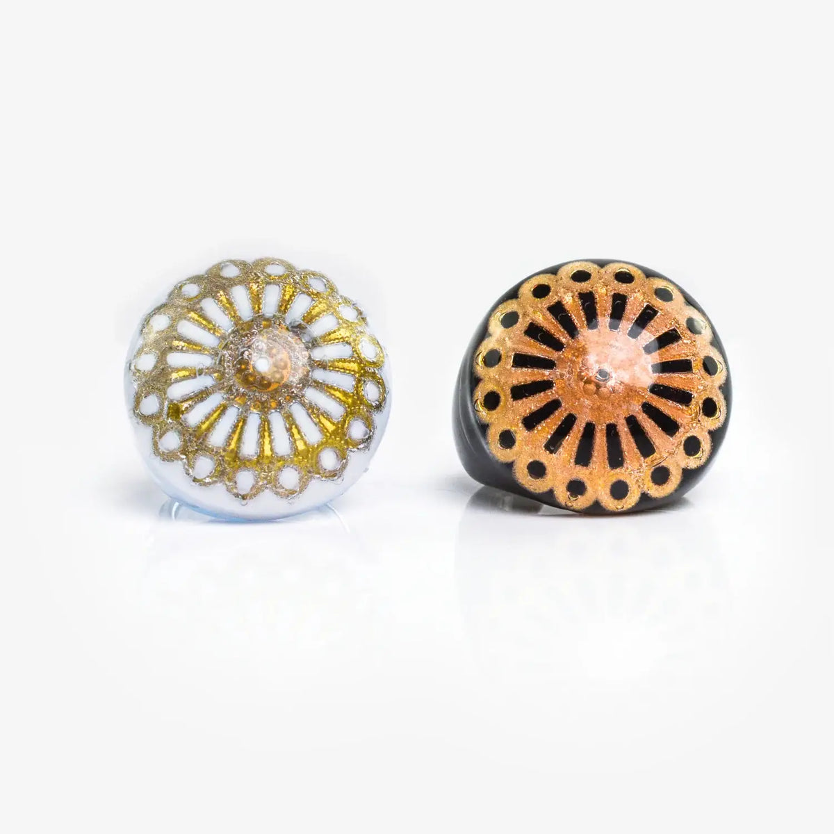 Murano Glass Lace Ring, Black & Lilac | Made in Venice