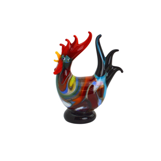 Marbled Murano Glass Rooster, Figurine | Made in Veneto