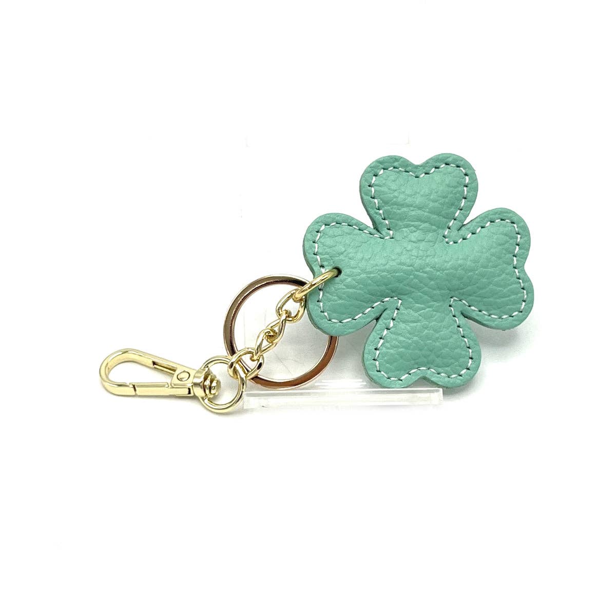 Genuine leather key chain, Lucky leaf, art. PO04 | Made in Italy