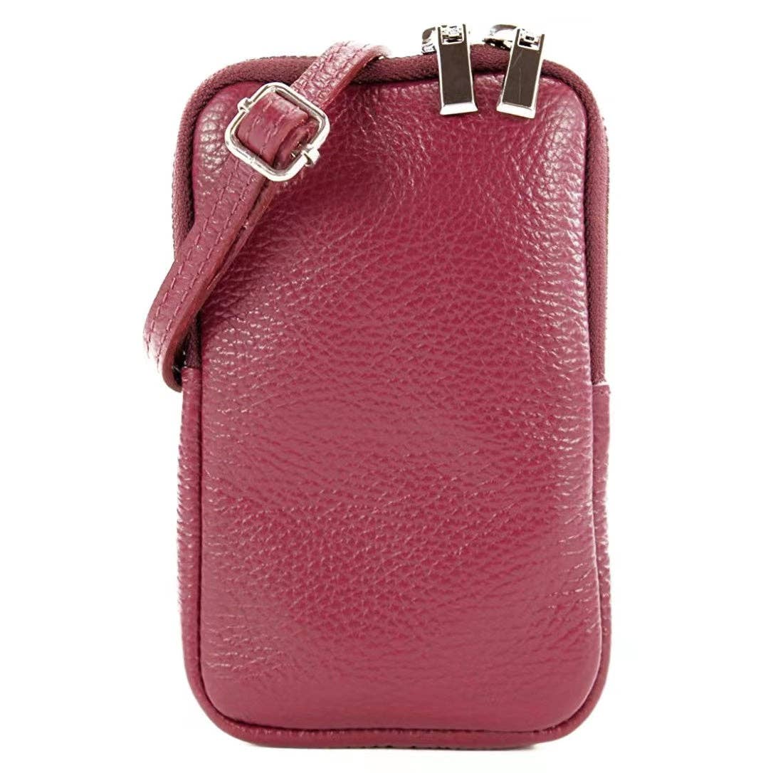 Modarno Small Shoulder Bag for Mobile Phones for Men and Women in Genuine Leather 11cm x 2cm x 18cm | Made in Italy