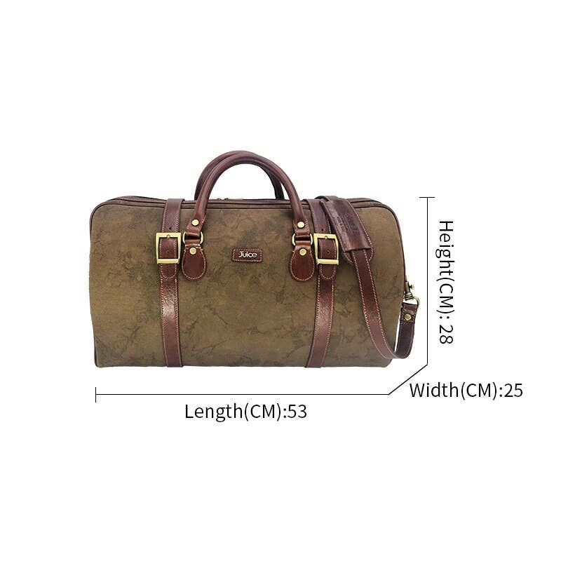 Hand buffered leather and canvas travel bag | Made in Italy