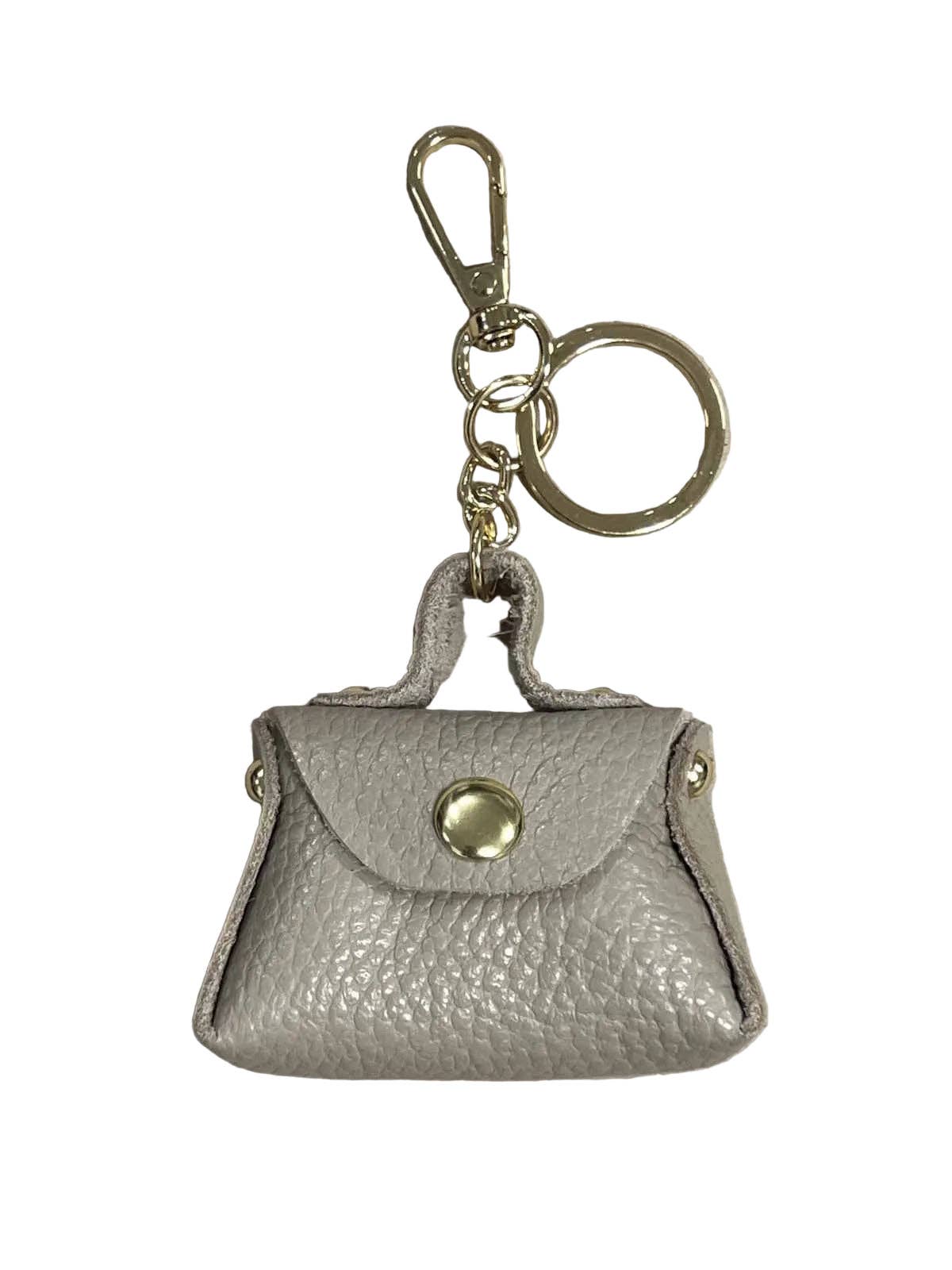 Detachable Genuine Leather Tiny Tote Coin Pouch Keychain | Made in Tuscany