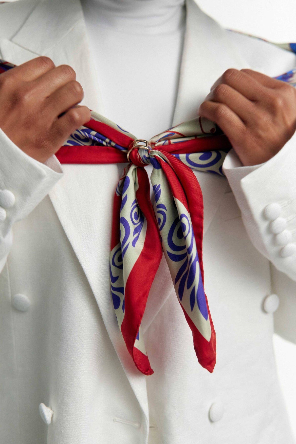 Mediterranean-Inspired Print Silk Scarf | Made in Lombardy