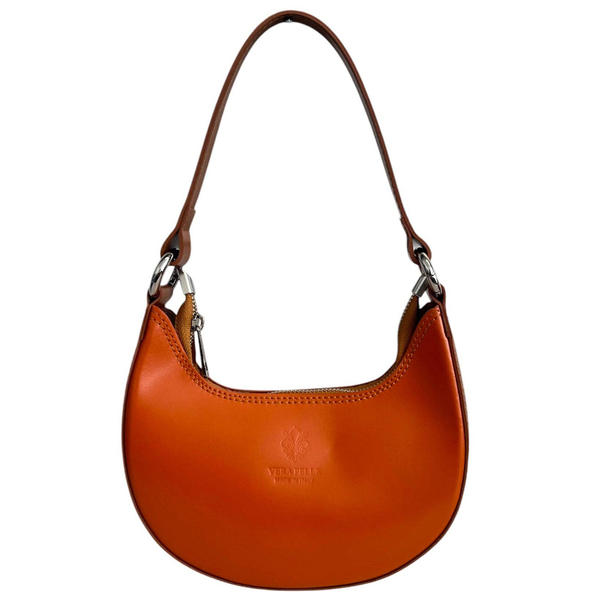 Modarno Women's Handbag with Removable Handle Bicolor in Genuine Cowhide Leather 21x5x12 cm | Made in Italy