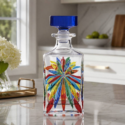 Oasis Decanter 28.8oz – Multicolor Crystal | Made in Venice