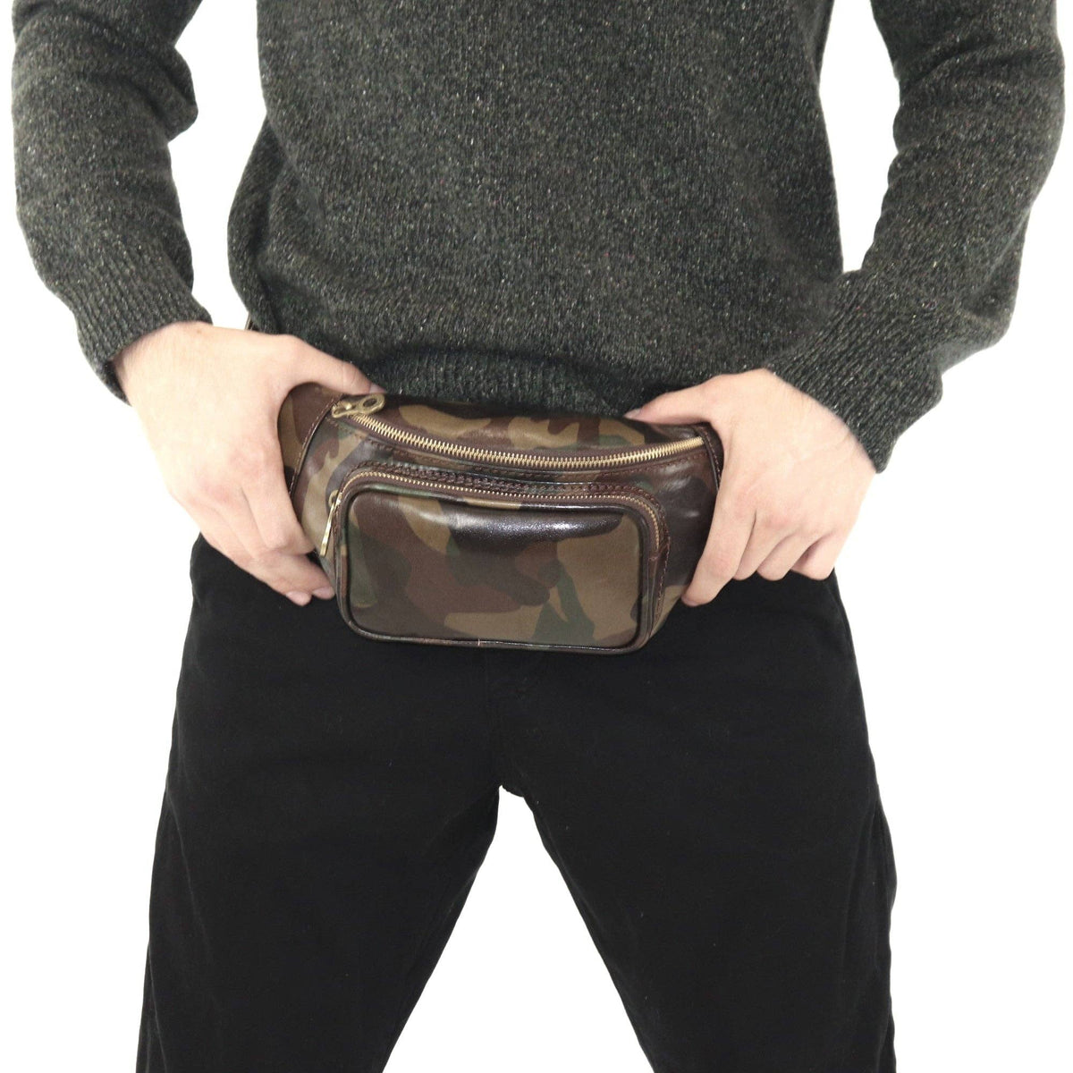 Printed leather belt and crossbody bag | Made in Italy