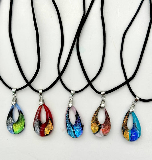 Dali Teardrop Mini Pendant Necklace Murano Artist Collection | Made in Venice