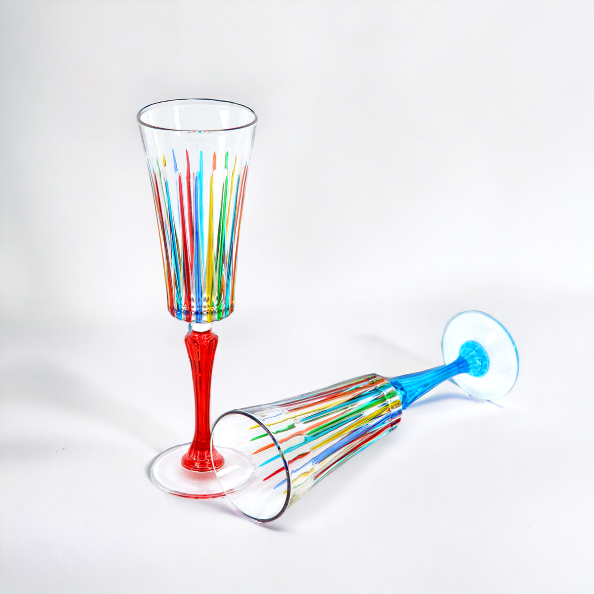 Timeless Champagne Glasses, Hand-Painted Italian Crystal | Made in Venice