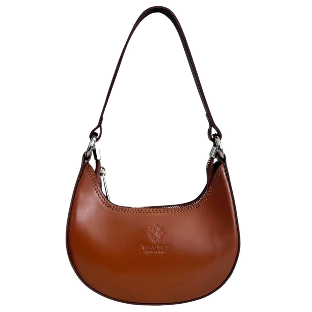 Modarno Women's Handbag with Removable Handle Bicolor in Genuine Cowhide Leather 21x5x12 cm | Made in Italy