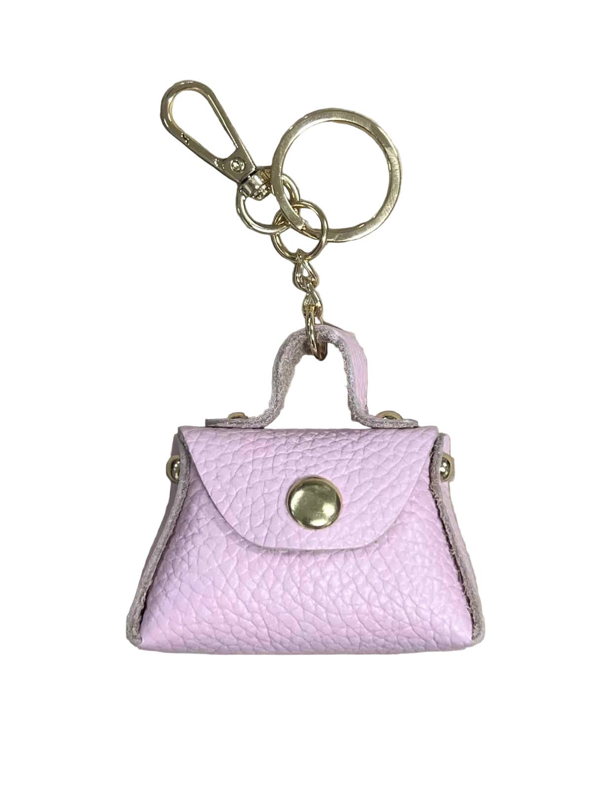 Detachable Genuine Leather Tiny Tote Coin Pouch Keychain | Made in Tuscany