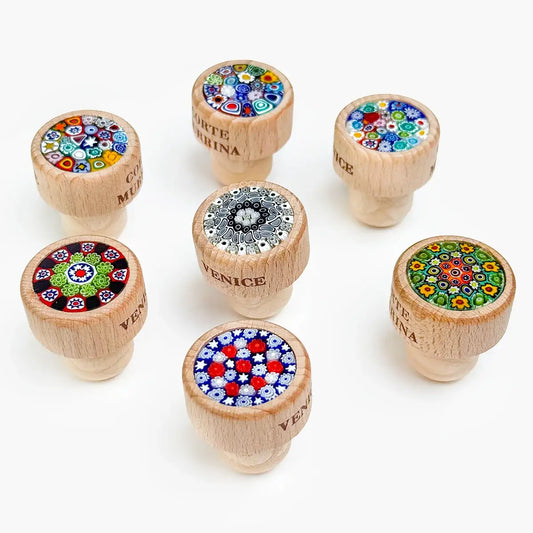 Murano Glass Wood Wine Stopper | Made in Veneto