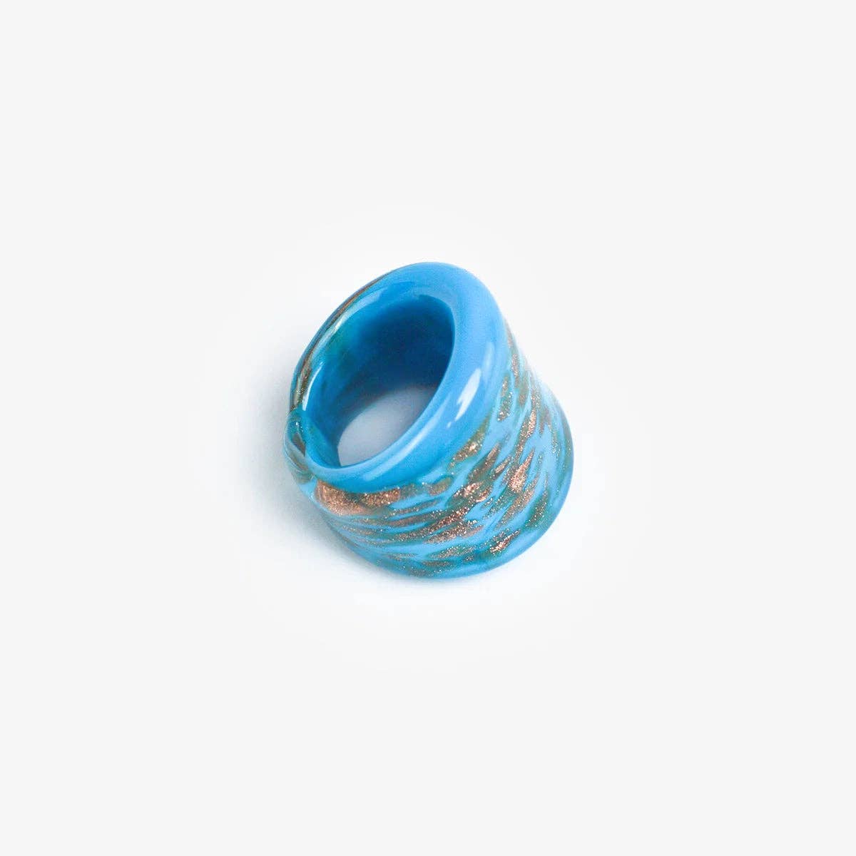 Flat Avventurina Murano Glass Ring | Made in Venice