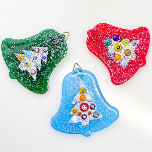 Murano Glass Ornament Millefiori Tree, Bell | Made in Veneto