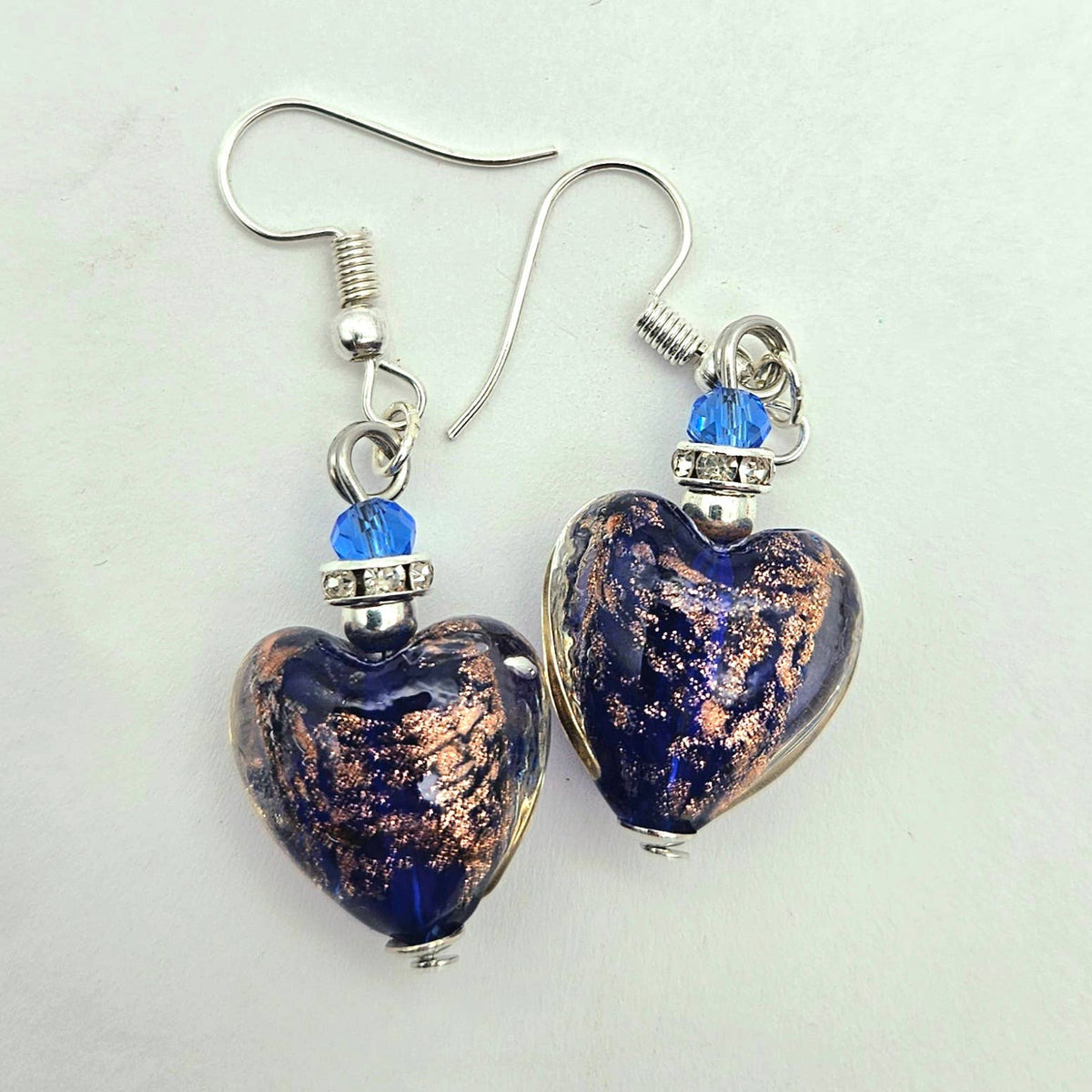 Heart Murano Glass Hanging Earring - Assorted Colors | Made in Venice