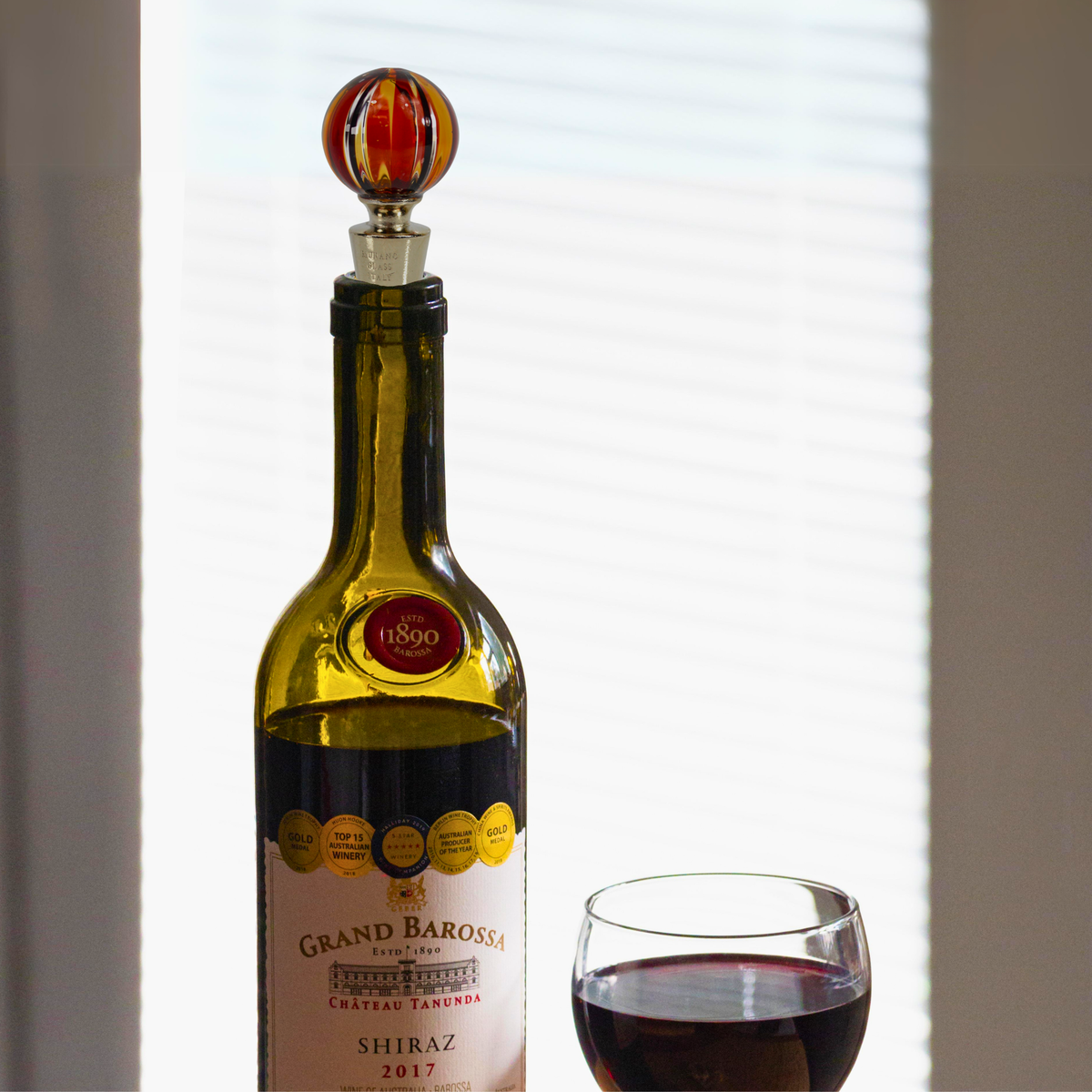 Murano Glass Wine Stoppers, Filigrana | Made in Veneto