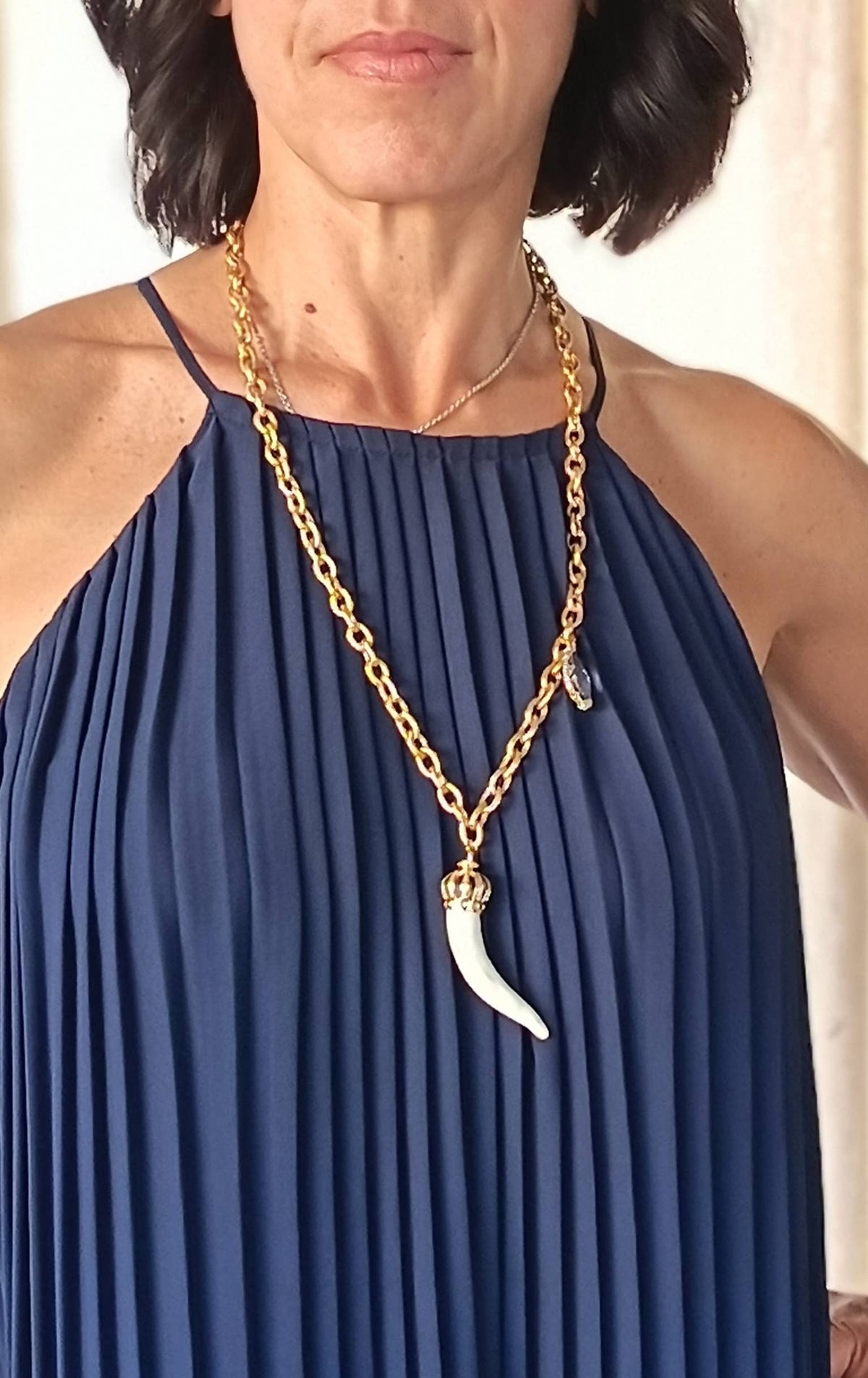 Women's ceramic horn necklaces Red | Made in Lazio