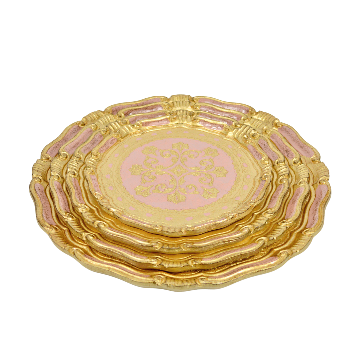 Florentine Carved Gilded Wood Circle Tray | Made in Tuscany