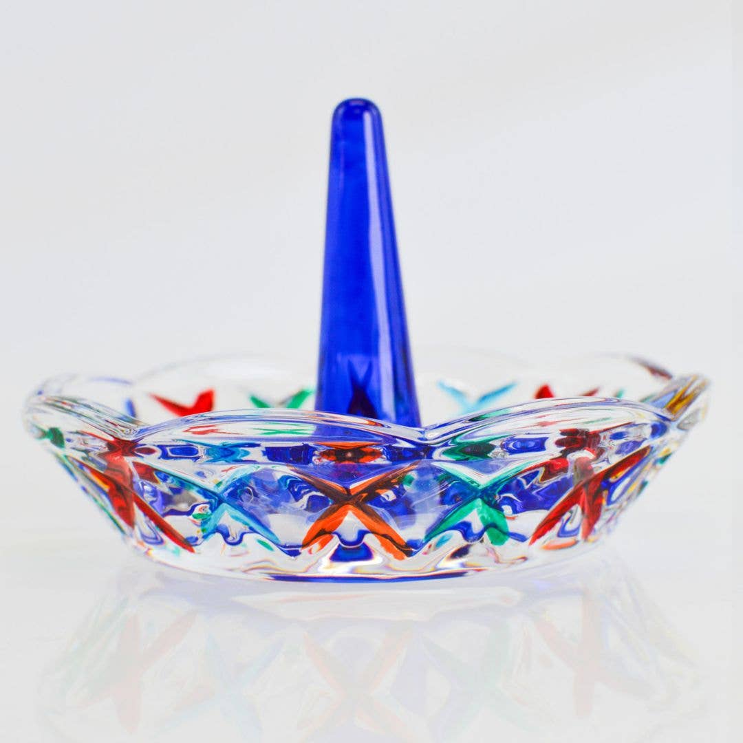Crystal Ring Holder – Blue, Orange, or Green | Made in Venice